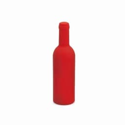 A drink bottle in bright red with a smooth finish, featuring a bottle shape and a closed top.