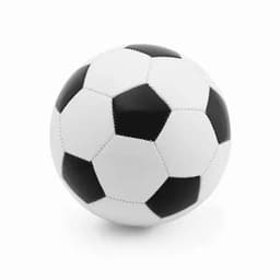 A soccer ball with black and white pentagonal and hexagonal patterns, featuring stitching detail and a round shape.