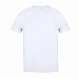 A plain white t-shirt with short sleeves. The shirt features a crew neck design and has no visible branding.