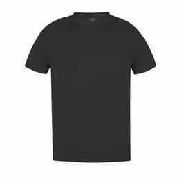 A black t-shirt with a round neckline and short sleeves. It has no visible logos or designs.