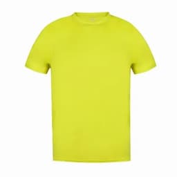 A bright yellow short-sleeve T-shirt with a crew neckline and no visible logos or branding.