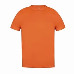 An orange short-sleeved T-shirt with a crew neckline and no visible branding.