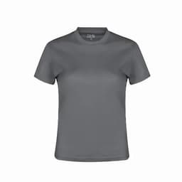 A grey t-shirt with a crew neck and short sleeves. It has a simple design and no visible branding.