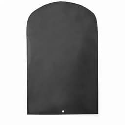 A black product with an arching top and a small hole at the bottom, featuring a smooth surface.