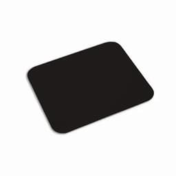 A black rectangular mouse pad with rounded edges, featuring a smooth surface. It has no visible branding.