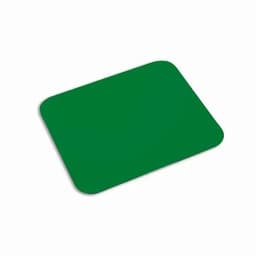 A mouse pad in a solid green colour with rounded corners and a smooth surface.