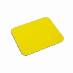 A yellow mouse pad with rounded corners and a smooth surface. Features a simple, solid design.