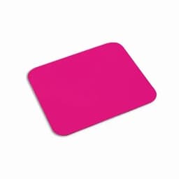 A bright pink mouse pad with rounded corners and a smooth surface, featuring no text or additional designs.
