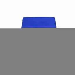 A blue drink bottle with a sleek design, featuring a simple ridged texture and a small logo.