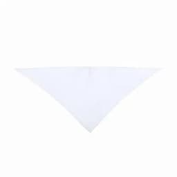 A white triangular bandana made of fabric. It has no visible logo or branding.