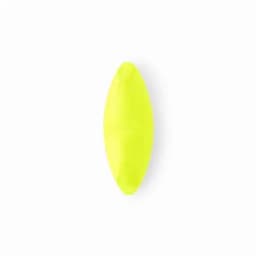 A bright yellow promotional product with an oval shape; features a logo or branding.