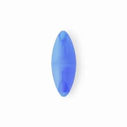 A drink bottle in a sleek oval shape, featuring a vibrant blue colour and a simple logo.