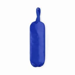 A drink bottle in a vibrant blue colour, featuring a loop for easy carrying. The design is simple and streamlined.