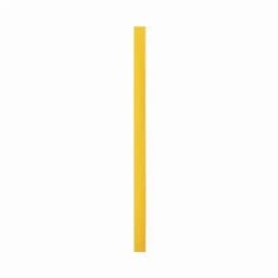 A bright yellow stick with a smooth surface, standing upright against a white background.