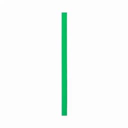 A green promotional product, resembling a long straw, with a simple design and a logo on one end.