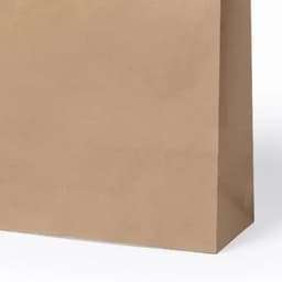 A kraft paper bag with a simple, unmarked design, featuring a sturdy base and natural brown colour.