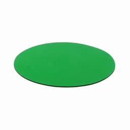A round, green promotional product with a flat surface. It features a simple design without any branding visible.