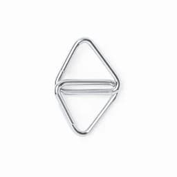 A silver metal triangular clip with an inner flat section, featuring a sleek, minimalist design.