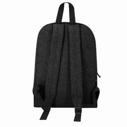 A dark grey backpack with adjustable straps and a sleek, minimalist design. The back view is displayed prominently.