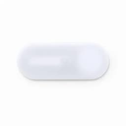 A white promotional drink bottle with a sleek, minimalist design and a logo.