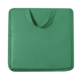 A green promotional product with a handle, featuring a simple, flat design.