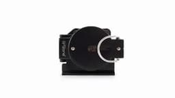 A black outdoor retractable gear reel with a sturdy attachment hook. It features a simple, sleek design and a branding logo.