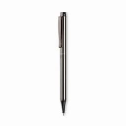 A black ballpoint pen with a sleek design and a clip for easy attachment. The pen features a subtle branding logo.