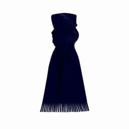 A navy-blue scarf with a hood and fringed ends, featuring a simple design and no visible logos.