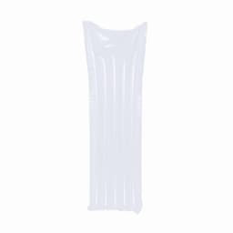 A white inflatable product with a smooth surface and vertical grooves. It features a simple design and has no visible branding.