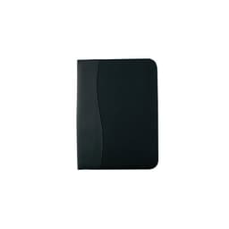 A4 compendium in black, featuring a smooth exterior and a curved design. Includes a logo on the front.