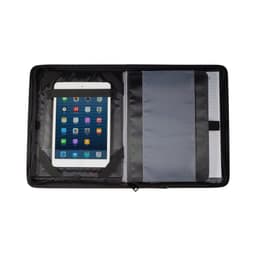 A black A5 work folio with an inner tablet holder, pockets for documents, and a notepad.