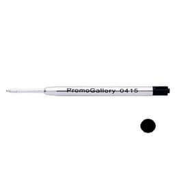 A metal refill in black, featuring a silver barrel and a black cap, with a logo.