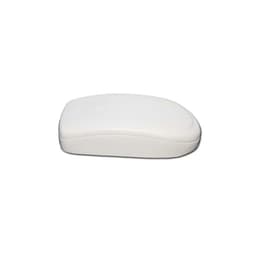 A white stress computer mouse with a smooth, rounded design and a soft texture.