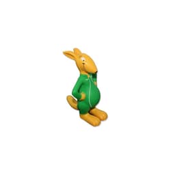 A cartoon kangaroo character in yellow with a green outfit, striking a playful pose with one hand on its hip.