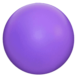 A purple stress ball with a smooth surface and a rounded shape. It has a logo on it.