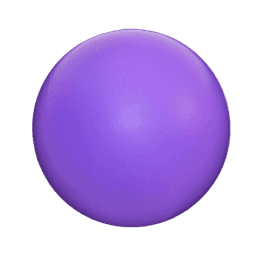 A purple stress ball, spherical in shape, featuring a smooth surface and a glossy finish.