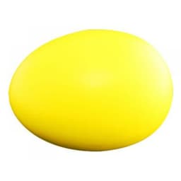 A yellow stress egg with a smooth surface and oval shape, featuring a simple design.