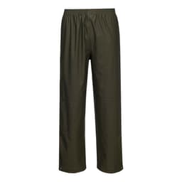 A pair of olive green Flexatex Chem Pants with an elastic waistband and a sleek design, featuring no visible logos.