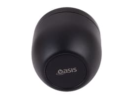 A vacuum food pod in sleek black with a branded logo on the base.