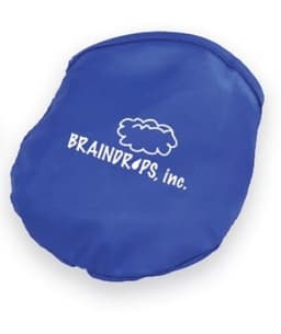 A blue headwear item with a white logo. The design is compact and soft.