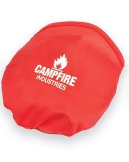 A red headwear product with a logo, designed for versatility and convenient use.