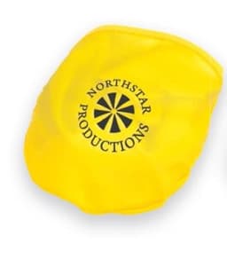 A yellow headwear item with a circular logo, featuring the text "NORTHSTAR PRODUCTIONS."
