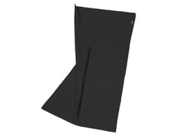 A black rPET towel, featuring a simple design and a logo, ideal for gym and outdoor activities.
