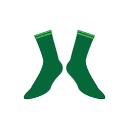 Green socks with contrasting green stripes at the top, featuring a simple design and no visible branding.