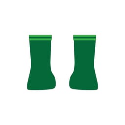 A pair of green socks featuring a striped top design and a smooth, fitted shape.