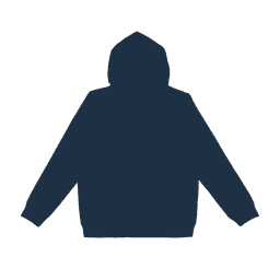 A dark blue hoodie with a spacious fit and a hood, featuring long sleeves and no visible branding.