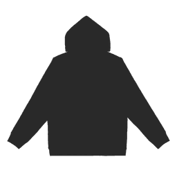 A black hoodie with a spacious hood and long sleeves. It features a logo.