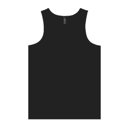 A black adult singlet with a simple design and a discreet logo.