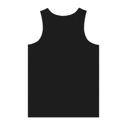 A black adult singlet featuring a round neckline and no visible logos or designs.