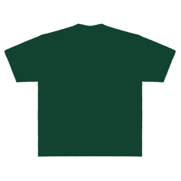 A green adult t-shirt featuring a simple design with a logo.